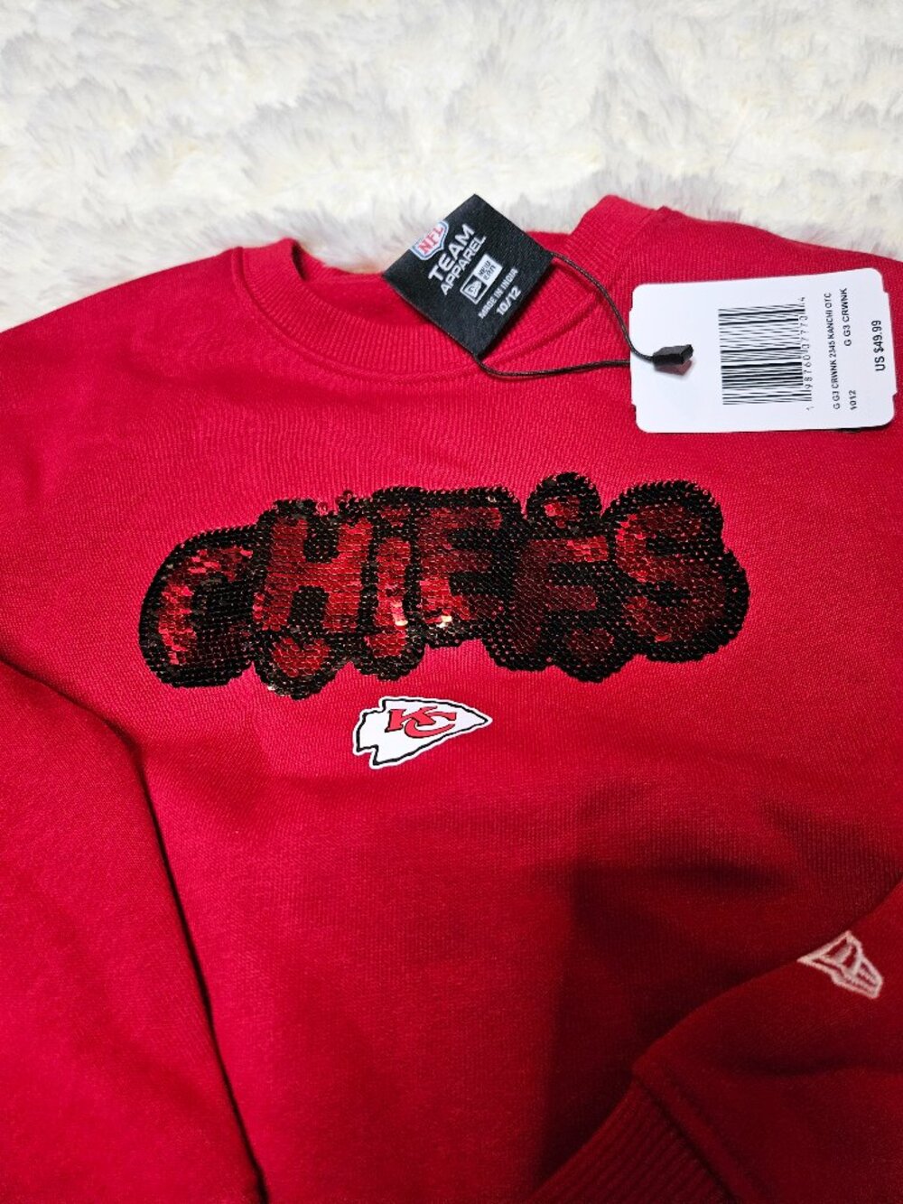 KC Chiefs 10/12 girl crew neck